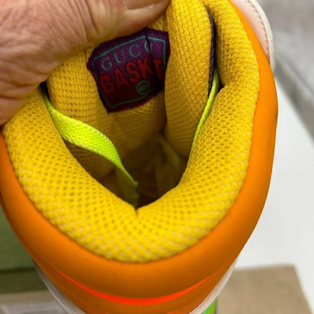 Women’s Gucci basket high top leather sneakers size 40.5 made in Italy. - Picture 8 of 10